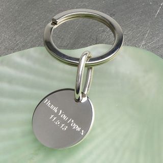 personalised silver key ring fob by hersey silversmiths