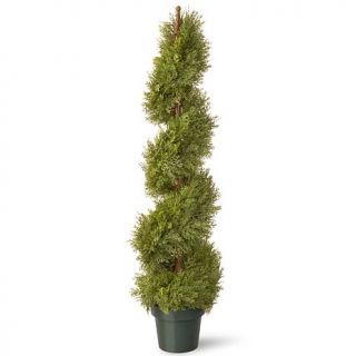 Artificial Topiary Tree 48" Cedar Spiral in Green Growers Pot