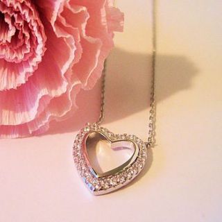 silver crystal heart pendant by bijou gifts