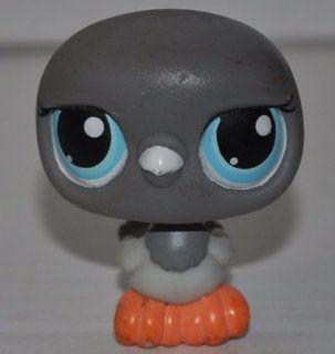 Pigeon #356 (Grey, Blue Eyes, black stripes on wings) Littlest Pet Shop (Retired) Collector Toy   LPS Collectible Replacement Single Figure   Loose (OOP Out of Package & Print) 