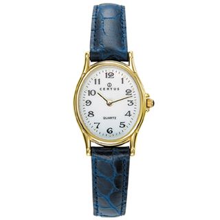 Certus Paris Women's Brass Blue Calfskin White Dial Watch Certus Paris Women's More Brands Watches
