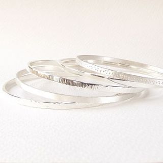 silver ripple stacking bangle by silversynergy