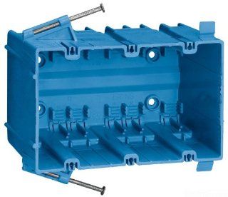 Carlon SN 357 FS Outlet Box, New Work, 3 Gang, 3 5/8 Inch Length by 5 13/16 Inch Width by 3 7/16 Inch Depth, Blue   Electrical Outlet Boxes  