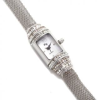 FX by Franz Xavier Curved Crystal and Mesh Art Deco Watch