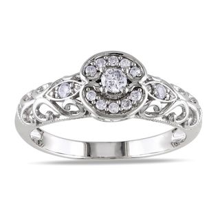 Miadora 10k White Gold 1/4ct TDW Round cut Diamond Ring (G H, I1 I2) Miadora Diamond Rings