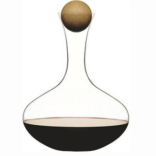glass wine carafe with wooden stopper by drift living