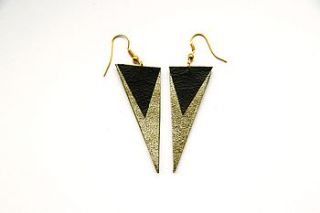 'korben' metallic geometric leather earrings by katiebetty