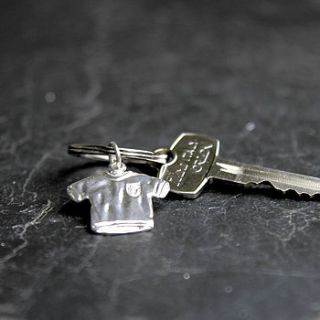 silver football shirt keyring by tales from the earth