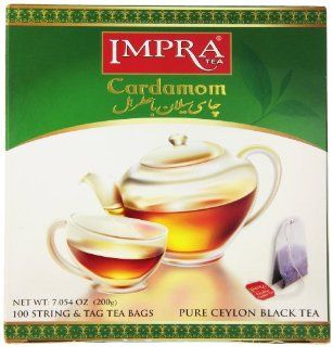 Impra Pure Ceylon Black Tea, Cardamom, 100 Count  Grocery & Gourmet Food