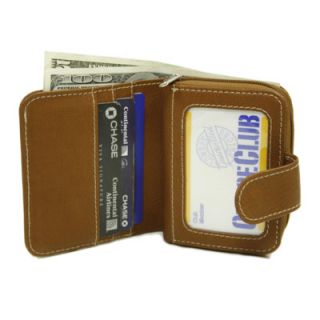 Piel Leather Small Zip Around Ladies Wallet in Saddle