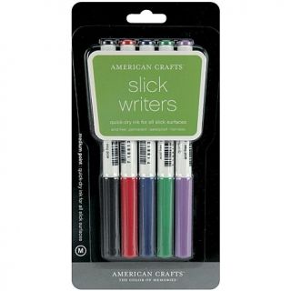 Slick Writer Marker 5 Pack  Medium Point Black, Blue, Red, Green and Purple