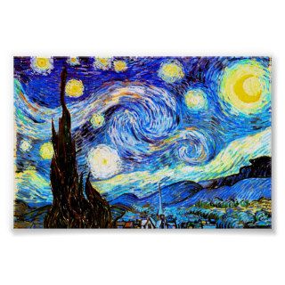 Van Gogh Starry Night (F612) Vintage Fine Art Posters