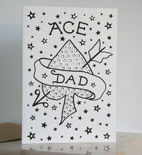 'ace dad' tattoo card with diamante by spdesign