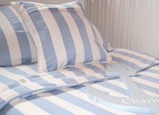baby blue stripe bedding by nautical living