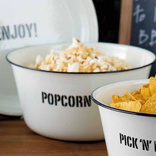 enamel popcorn bowl by the country cottage shop