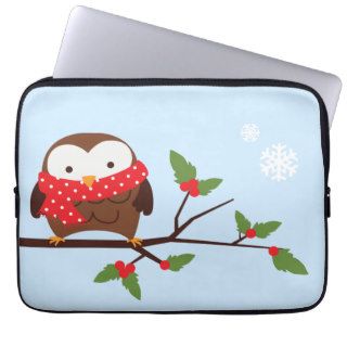 Christmas Owl Computer Sleeve