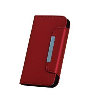 Best2buy365 Wallet PU Leather Case Cover with Credit / Business Card Holder For Samsung Galaxy S4 SIV I9500+1x Gift 3.5mm Earphone Jack Dust Plug Stoper for cellphone (Red) Cell Phones & Accessories