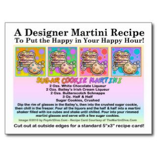 Sugar Cookie Martini Recipe Card Postcard