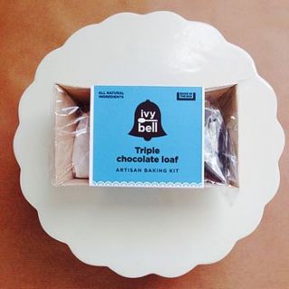 triple chocolate loaf 'bake in the box' kit by ivy bell baking kits