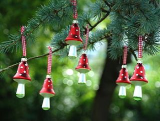 glass mushroom christmas decorations by the heart store