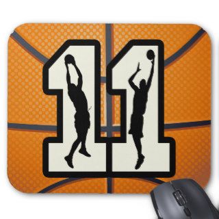 Number 11 Basketball and Players Mouse Pads