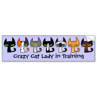 Cartoon Cats Customizable Text Bumper Stickers