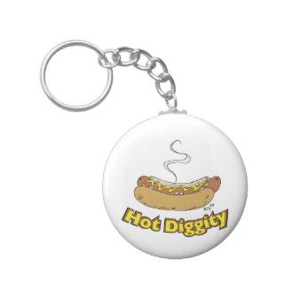 Hot Diggity ~ Hot Dog / Hot Dogs Key Chains