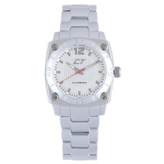 Chronotech Mens Textured Silver Tone Dial Aluminium Case Bracelet Dress Watch CC7079M06M Watches