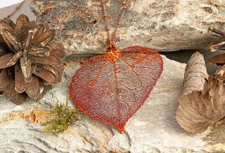 large aspen leaf necklace by kalk bay