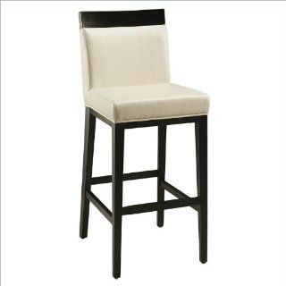 Pastel Furniture Elloise 26" Counter Bar Stool in White Leather   Barstools