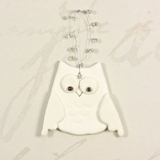 owl with beads hanging decoration by lisa angel homeware and gifts