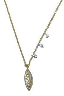 Meira T 14k Gold Marquise Swirl Diamond Necklace Jewelry