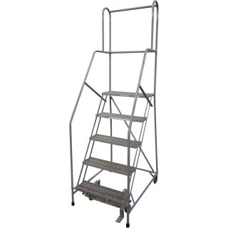 Cotterman (Rolling) Ladder w/CAL OSHA Rail Kit — 50in. Max. Height  Rolling Ladders   Platforms