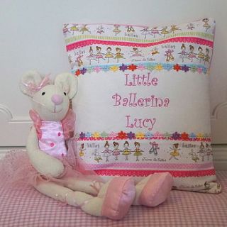 ballerina mouse and cushion gift set by tuppenny house designs