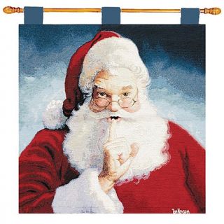 Santa "Holiday Hours" Tapestry with Rod   26" x 26"