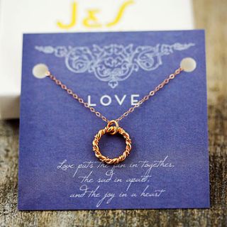 eternity love knot necklace by j&s jewellery