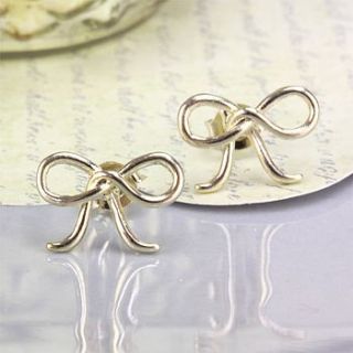 gold bow stud earrings by lisa angel