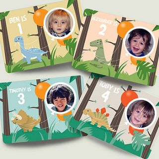 personalised dinosaur jungle invites by the note studio