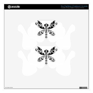 Tribal Dragonfly Tattoo Skins For PS3 Controllers