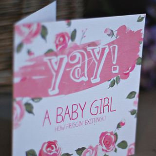 'yay a baby girl' card by i am nat