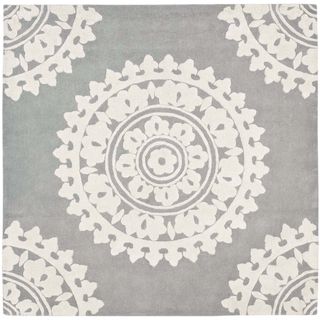 Safavieh Handmade Soho Light Grey/ Ivory Wool Rug (4' Square) Safavieh Round/Oval/Square