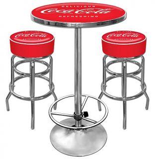 Coca Cola Gameroom Logo Pub Table with 2 Bar Stools