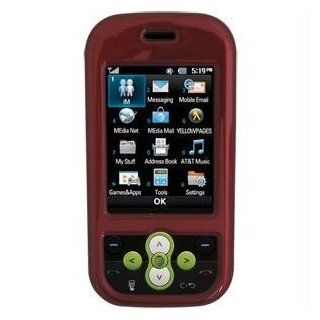 Fits LG GT365 Neon Etna AT&T Snap on protector Faceplate Cover Housing Case   Solid Red Rubber Feel Cell Phones & Accessories