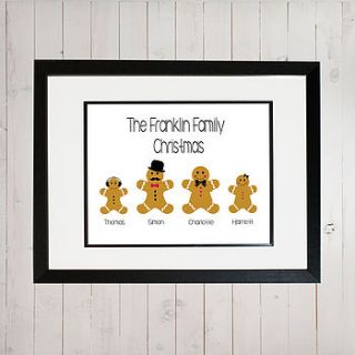 personalised gingerbread family print by ciliegia designs