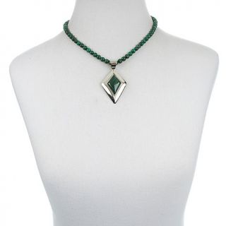 Jay King Malachite Sterling Silver Pendant with 18" Necklace