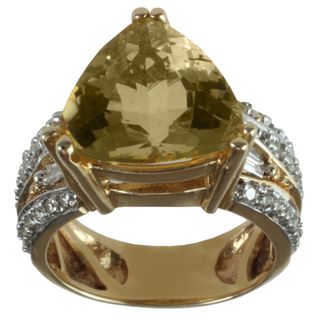 Michael Valitutti 14k Yellow Gold Yellow Canary Beryl and Diamond Ring Michael Valitutti Gemstone Rings