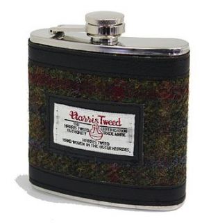 harris tweed hip flask by louie thomas menswear