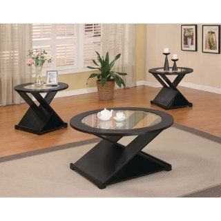 Becky 3 Piece Occasional Table Set in Black Finish by Coaster Furniture   Living Room Furniture Sets