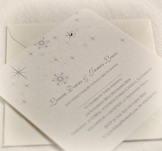 snowflake winter themed wedding invitations by beautiful day