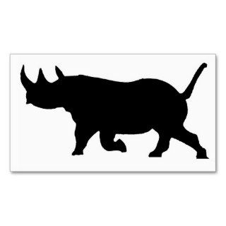Rhino Silhouette, left facing, White Background Business Card